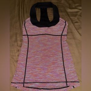 Purple striped lululemon workout tank